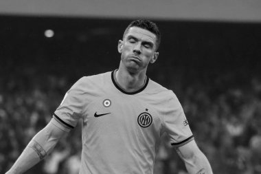 Inter 'den Robin Gosens, İtalya Serie A Ligi maçında Napoli - Inter final maçı, Inter 3, Inter 1, Diego Armando Maradona Stadyumu' nda oynandı..