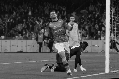 Napoli 'den Giovanni Simeone, İtalya Serie A Ligi maçında Napoli - Inter final maçı, Napoli 3, Inter 1, Diego Armando Maradona stadyumunda oynandı..