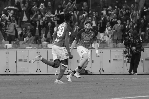 安德里 弗兰克 安吉萨 那不勒斯的霍维沙 卡瓦拉特斯海利亚的球员 在意大利意甲联赛中 那不勒斯对国际米兰的决赛结果 那不勒斯3 国际米兰 在迭戈 — 图库照片