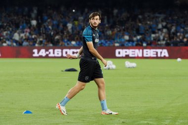 Napoli 'nin Khvicha Kvaratskhelia oyuncusu, Napoli ile Fiorentina arasındaki İtalyan Serie A ligi maçında, Napoli 1, Fiorentina 3, Diego Armando Maradona Stadyumu' nda oynandı..