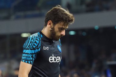 Napoli 'nin Khvicha Kvaratskhelia oyuncusu, Napoli ile Fiorentina arasındaki İtalyan Serie A ligi maçında, Napoli 1, Fiorentina 3, Diego Armando Maradona Stadyumu' nda oynandı..