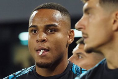 Napoli 'nin Natan Bernardo de Souza oyuncusu, Napoli ile Fiorentina arasındaki İtalya Serie A ligi maçında, Napoli 1, Fiorentina 3, Diego Armando Maradona Stadyumu' nda oynandı..