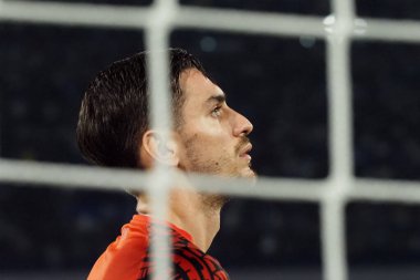 Napoli 'den Alex Meret, İtalya Serie A Ligi maçında Napoli - Fiorentina final maçı, Napoli 1, Fiorentina 3, Diego Armando Maradona Stadyumu' nda oynandı..