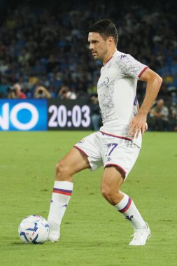 Fiorentina 'dan Josip Brekalo, İtalya Serie A ligi maçında Napoli - Fiorentina final maçı, Napoli 1, Fiorentina 3, Diego Armando Maradona Stadyumu' nda oynandı..