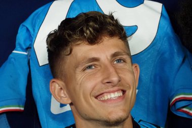 Napoli 'nin Jesper Lindstrm oyuncusu, Napoli ve Udinese arasındaki İtalyan Serie A ligi maçında, Udinese 1, Napoli 4, Udinese 1, Diego Armando Maradona Stadyumu' nda oynandı.