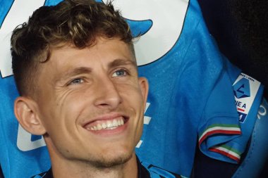 Napoli 'nin Jesper Lindstrm oyuncusu, Napoli ve Udinese arasındaki İtalyan Serie A ligi maçında, Udinese 1, Napoli 4, Udinese 1, Diego Armando Maradona Stadyumu' nda oynandı.