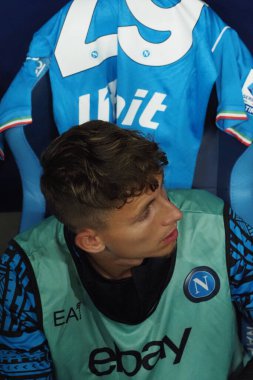 Napoli 'nin Jesper Lindstrm oyuncusu, Napoli ve Udinese arasındaki İtalyan Serie A ligi maçında, Udinese 1, Napoli 4, Udinese 1, Diego Armando Maradona Stadyumu' nda oynandı.