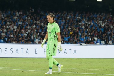 Udinese 'li Marco Silvestri, İtalya Serie A Ligi maçında Napoli - Udinese final maçı, Napoli 4, Udinese 1, Diego Armando Maradona Stadyumu' nda oynandı..