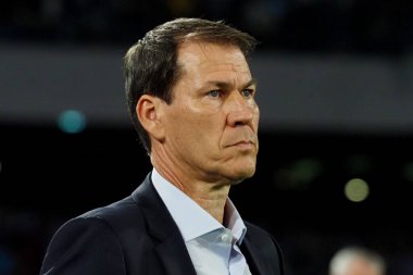 Napoli 'nin Rudi Garcia koçu, Napoli ile Milan arasındaki İtalya Serie A ligi maçında, Napoli 2, Milan 2, Diego Armando Maradona Stadyumu' nda oynandı..