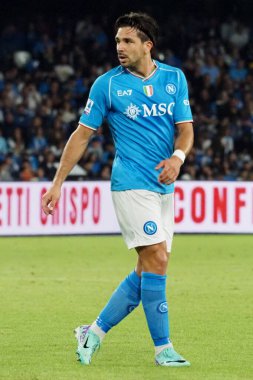 Napoli 'den Giovanni Simeone, İtalya Serie A Ligi maçında Napoli ile Milan arasındaki final maçı, Napoli 2, Milan 2, Diego Armando Maradona Stadyumu' nda oynandı..