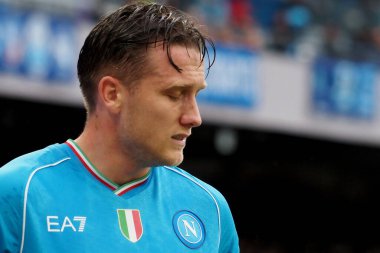 Napoli 'li Piotr Zieliski, İtalya Serie A Ligi maçında Napoli - Empoli 0, Empoli 1, Diego Armando Maradona Stadyumu' nda oynandı.