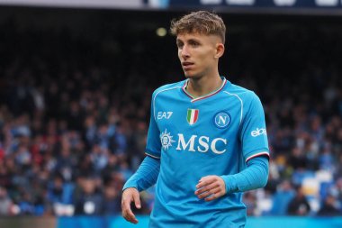 Napoli 'nin Jesper Lindstrm oyuncusu, Napoli ile Empoli arasındaki İtalyan Serie A ligi maçında, Napoli 0, Empoli 1, Diego Armando Maradona Stadyumu' nda oynandı.