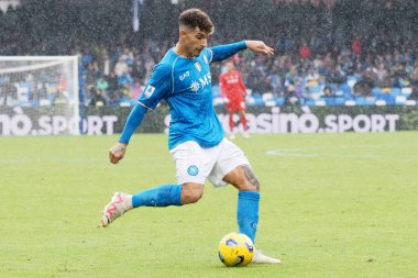 Napoli 'den Giovanni Di Lorenzo, Napoli-Empoli maçı finalinde Diego Armando Maradona Stadyumu' nda oynanan Napoli - 0, Empoli 1 arasındaki İtalyan Serie A ligi maçında.