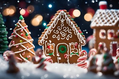 Noel tatlısı, zencefilli panettoni ve küçük evler