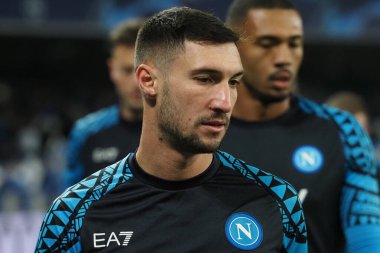 Napoli 'li Matteo Politano oyuncusu, Napoli - Sporting Braga final maçı sırasında, Napoli 2, Sporting Braa 0, Diego Armando Maradona Stadyumu' nda oynandı.