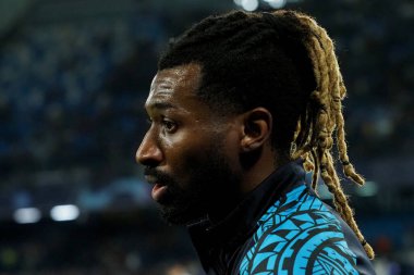 Napoli 'li Andr-Frank Zambo Anguissa oyuncusu, Napoli - Sporting Braga final maçı sırasında, Napoli 2, Sporting Braa 0, Diego Armando Maradona Stadyumu' nda oynandı.