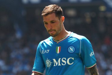 Napoli 'li Matteo Politano oyuncusu, İtalya Serie A Ligi maçında Napoli - Frosinone final maçı, Napoli 2, Frosinone 2, Diego Armando Maradona Stadyumu' nda oynandı..