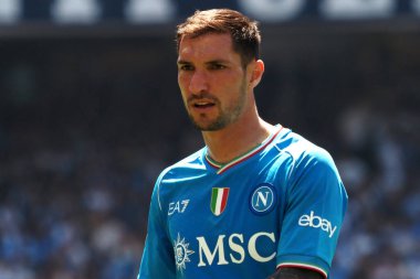Napoli 'li Matteo Politano oyuncusu, İtalya Serie A Ligi maçında Napoli - Frosinone final maçı, Napoli 2, Frosinone 2, Diego Armando Maradona Stadyumu' nda oynandı..