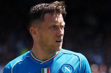 Napoli 'li Piotr Zieliski, İtalya Serie A Ligi maçında Napoli - Frosinone final maçı, Napoli 2, Frosinone 2, Diego Armando Maradona Stadyumu' nda oynandı.