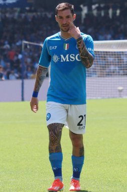 Matteo Politano player of Napoli, during the match of the Italian Serie A league between Napoli vs Frosinone final result, Napoli 2, Frosinone 2, match played at the Diego Armando Maradona stadium. clipart