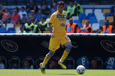 Frosinone 'den Reinier Jesus Carvalho, İtalya Serie A Ligi maçında Napoli - Frosinone final maçı, Napoli 2, Frosinone 2, Diego Armando Maradona Stadyumu' nda oynandı..