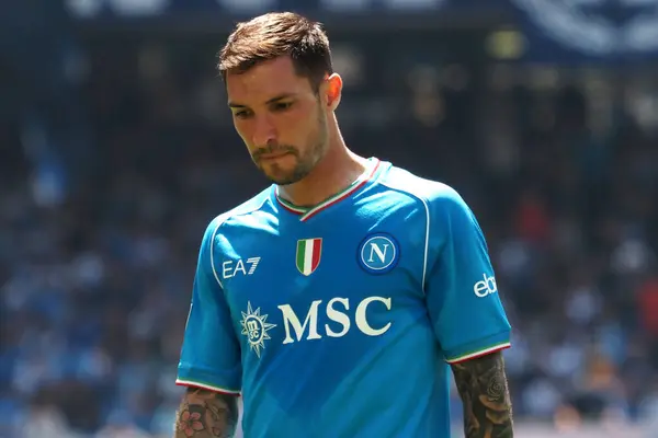 stock image Matteo Politano player of Napoli, during the match of the Italian Serie A league between Napoli vs Frosinone final result, Napoli 2, Frosinone 2, match played at the Diego Armando Maradona stadium.