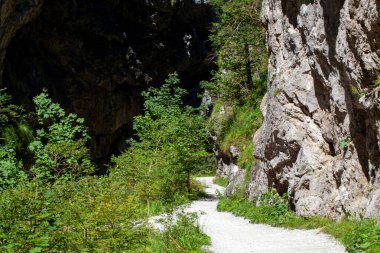 Avusturya 'nın Tyrol Dağları' ndaki Kundler Klamm geçidinde bir vadi.. 