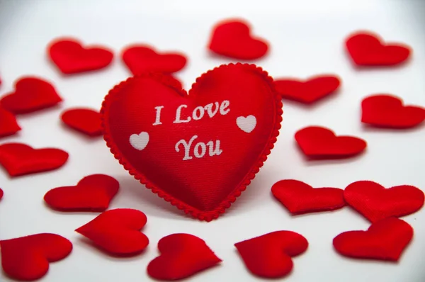 Jag Älskar Dig Text Hjärtat Form Omgiven Andra Små Hjärta — Stockfoto