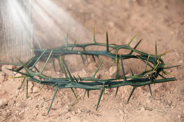 Crown of thorns with customizable space for the and Christian quotes. Copy space and Christianity concept.