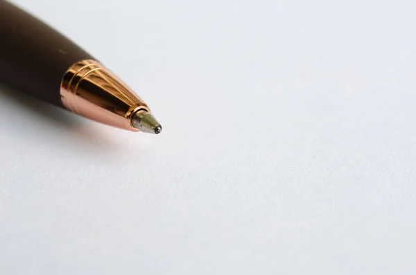 Close Van Handtekening Pen Witte Notitieblok Met Aanpasbare Ruimte Voor — Stockfoto