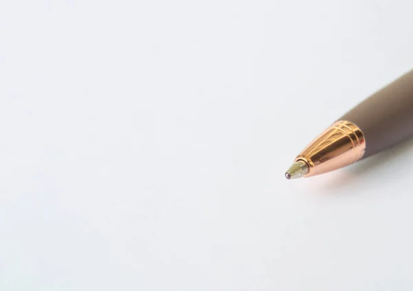 Kopieer Ruimte Close Van Handtekening Pen Witte Notitieblok Met Aanpasbare — Stockfoto