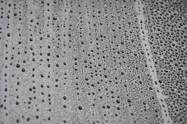 Yağmurlu su damlacıklarının tasarım veya duvar kağıdı arka planı için uygun yağmurdan sonra.