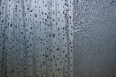 Karanlık arka planda temiz su damlacıkları. Tasarım ve duvar kağıdı için uygun.