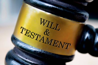 Avukat Tokmak 'a yazılmış vasiyet metni. Hukuk kavramı.