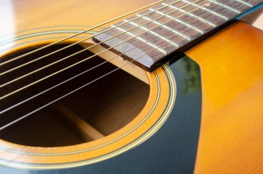 Gitarın müzik kapağı veya kopyalama alanı için uygun olan kısmının görüntüsünü kapat. Müzik ve kopyalama alanı.