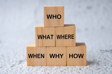 Kim, ne, nerede, ne zaman, neden ve nasıl ahşap küplere yazı yazılır. Gerçekleri bulma kavramı.