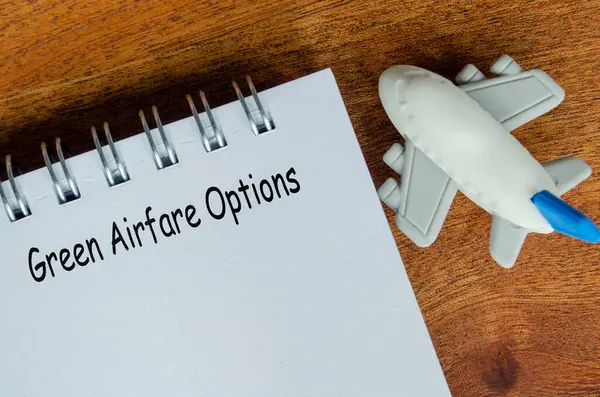 Yeşil Uçak Seçenekleri metni oyuncak uçakla beyaz not defterinde