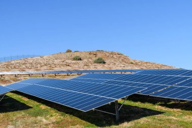 Newly constructed solar panel farm in Adelaide metro area, South Australia clipart