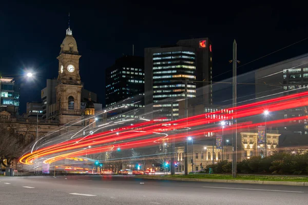 Adelaide Avustralya Eylül 2019 Adelaide Deki Telstra Binası Ile Geceleyin — Stok fotoğraf