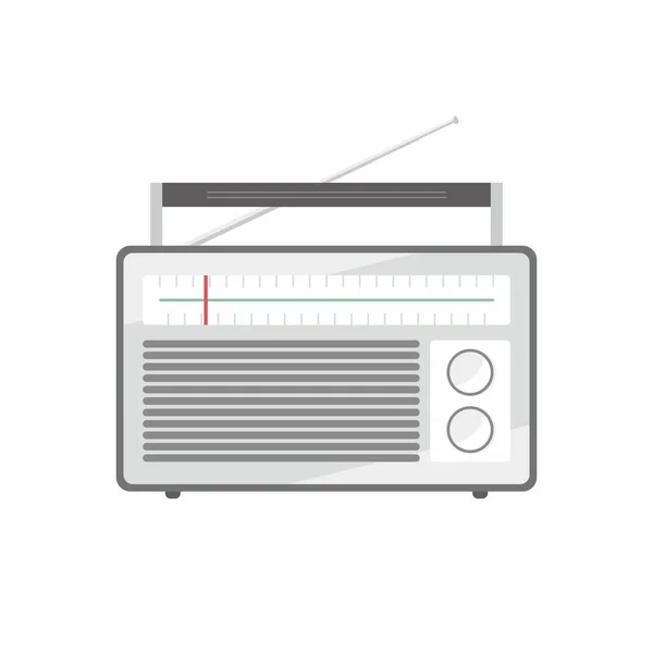 Analog AM FM radyo eski klasik antika antika çizgi film vektör çizimi beyaz arka planda