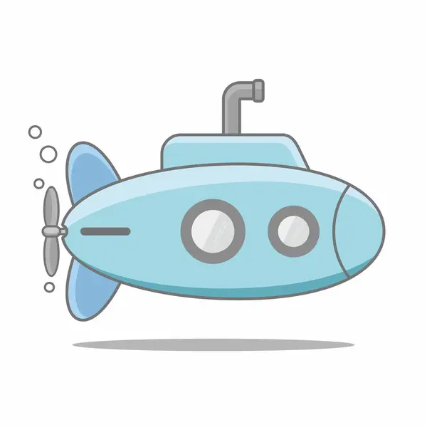 Şirin denizaltı karikatür görüntü vektör çizimi