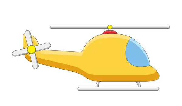 Şirin sarı helikopter çizgi film görüntü vektörü çizimi