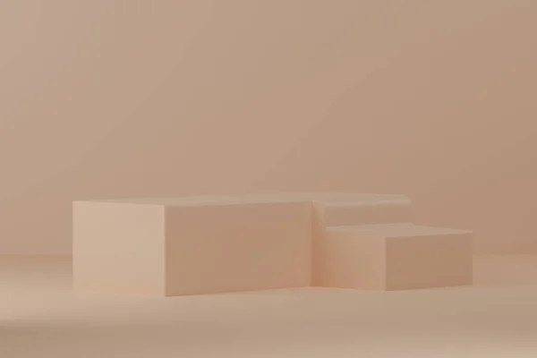 Realistické Pódium Cream Pozadí Minimalistický Prázdné Umístění Produktu Pro Zobrazení — Stock fotografie