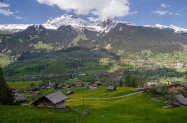 Beautiful landscape of town in mountains 
