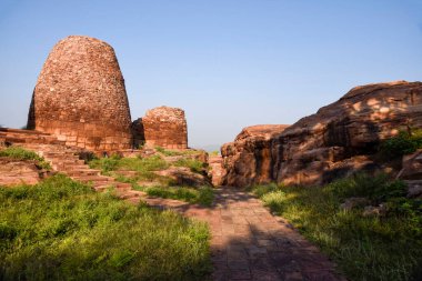 Granaries on Badami Fort which was built by Chalukya king Pulakeshin I