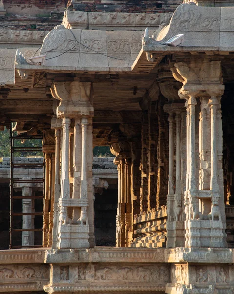 Pilares Musicales Templo Vijaya Vitthala Hampi Hampi Capital Del Imperio — Foto de Stock