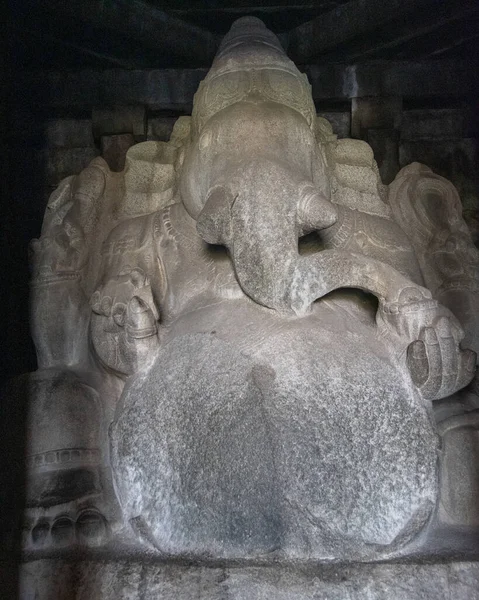 Świątynia Kadalekalu Ganesha Hampi Ogromny Posąg Pana Ganeshy Wyrzeźbiony Pojedynczego — Zdjęcie stockowe