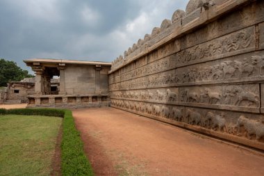 Hazara Rama Temple in Hampi is famous for the lovely bas reliefs and panels depicting the story of the epic Ramayana. Hampi is a UNESCO World Heritage site. clipart