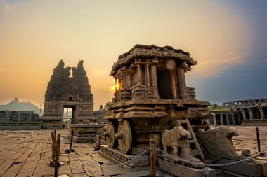 Vijaya Vitthala Temple in Hampi is its most iconic monument. Hampi, the capital of Vijayanagar Empire is a UNESCO World Heritage site. clipart