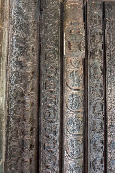 Внутренне Вырезанный Дверной Проем Храме Брахма Джиналая Лаккунди Храм Махавиры — стоковое фото